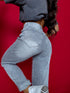 MOM STRETCH pants "VENERA" - LIGHT GRAY AT133-38